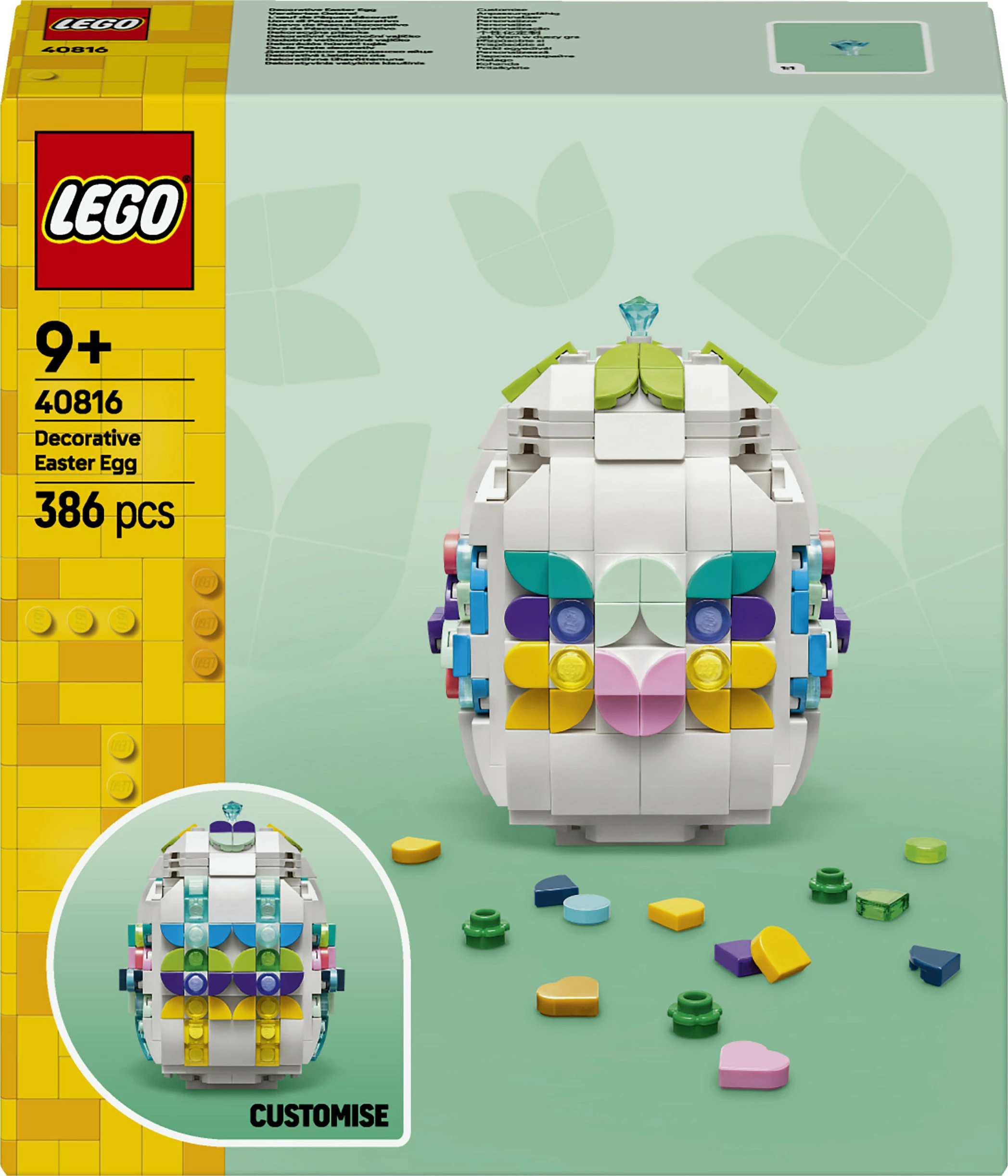 Set ndërtimi LEGO Iconic 40816 Decorative Easter Egg, 386 copë, 9+ vjeç, shumëngjyrësh