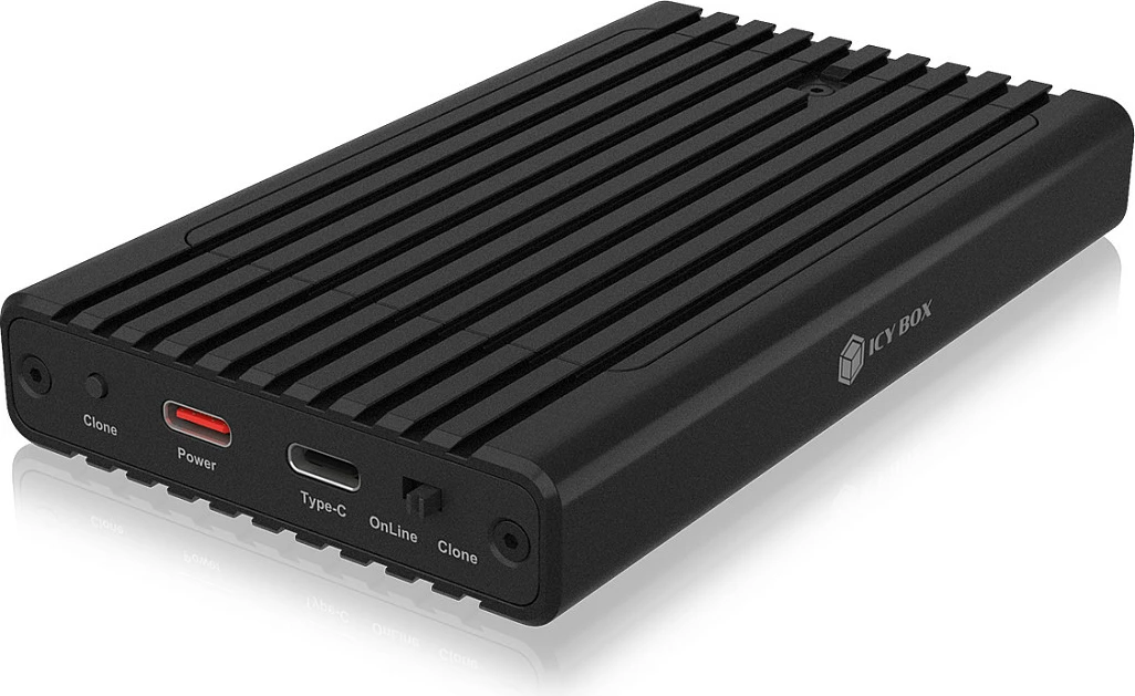 Kasë SSD ICY BOX IB-2817MCL-C31, USB-C 3.2, 2x M.2 NVMe, e zezë