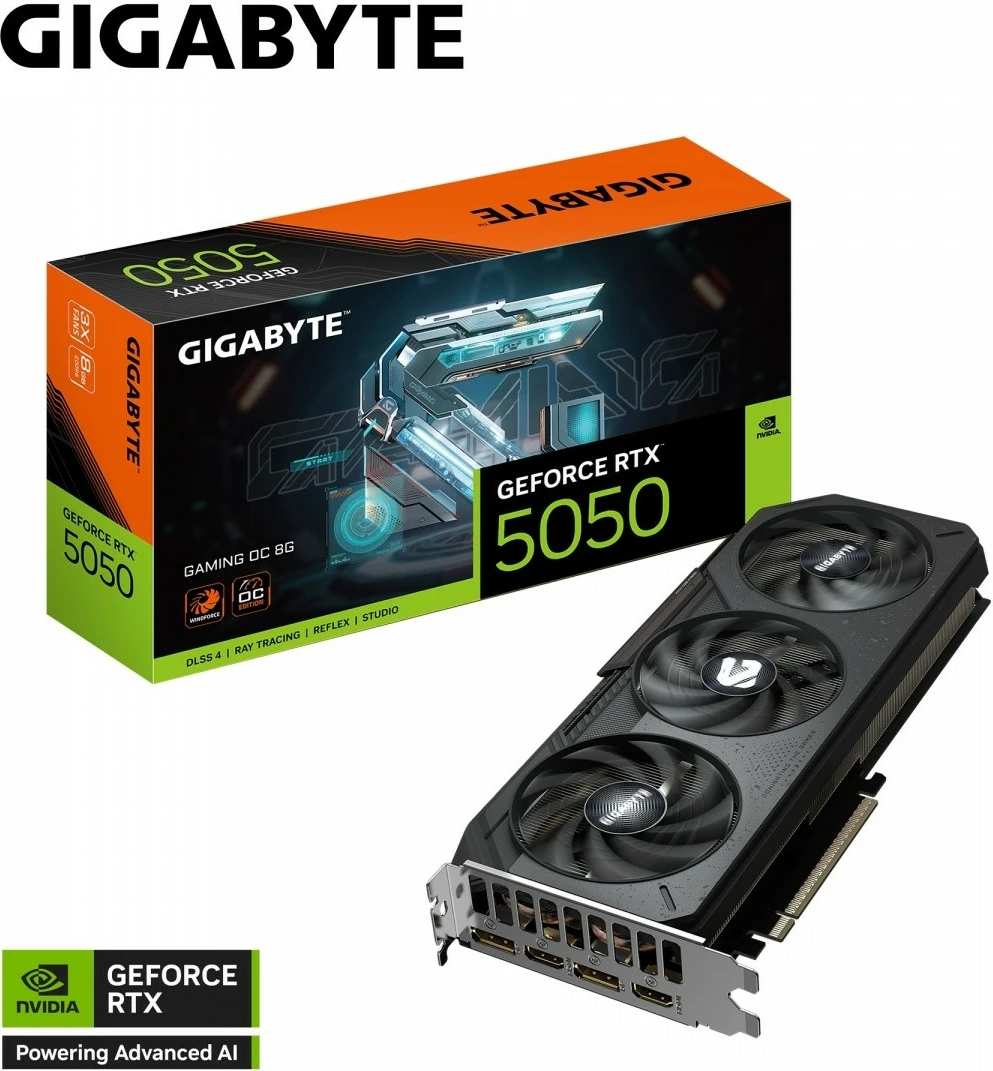 Kartelë grafike Gigabyte GeForce RTX 5050 GAMING OC, 8GB GDDR6, 128-bit, 3 ventilatorë, PCI-E 5.0