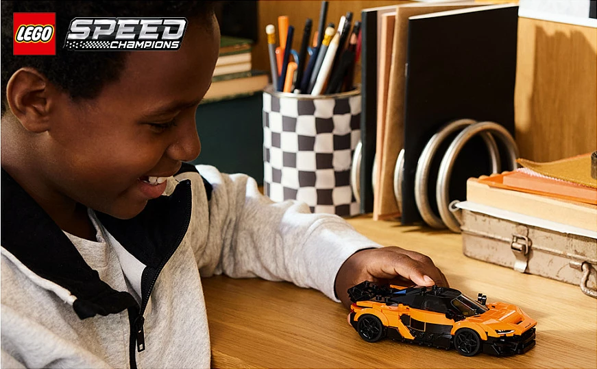 Set ndërtimi LEGO Speed Champions McLaren W1 77257, 287 copë, 9+, portokalli/zi