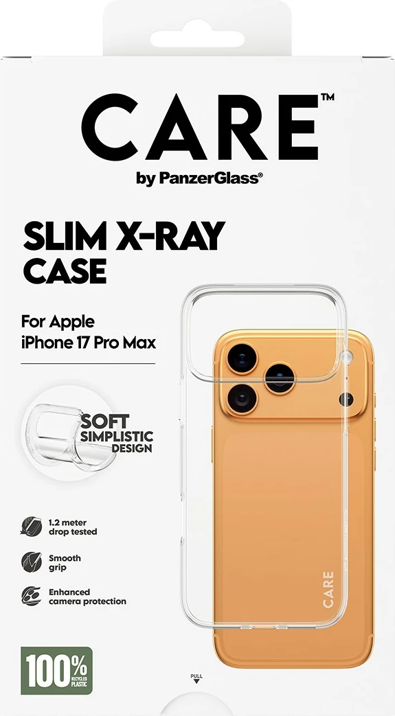 Mbështjellës PanzerGlass CARE fashionable X-Ray Soft Basic për iPhone 17 Pro Max, transparent