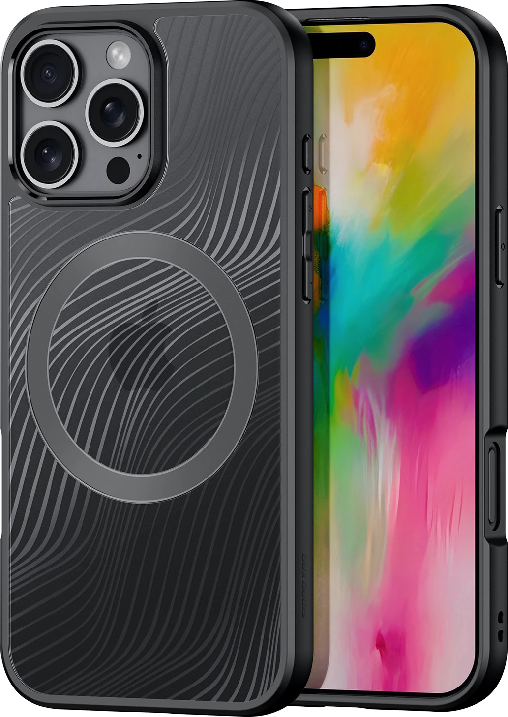 Mbështjellës Dux Ducis Aimo Mag për iPhone 16 Pro Max, MagSafe, i zi