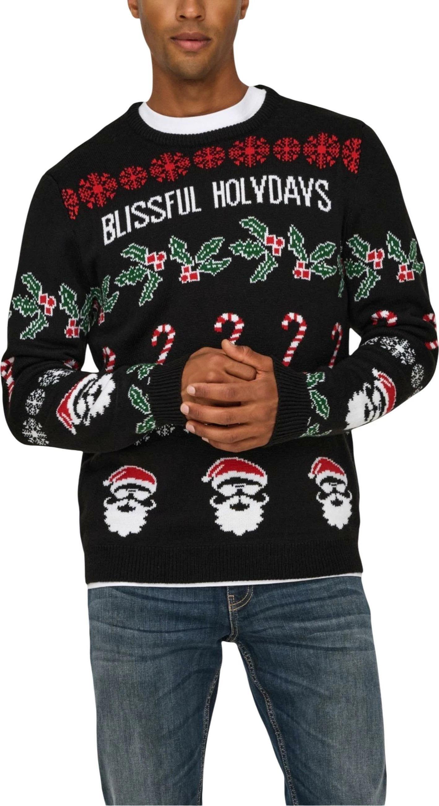 Xhemper për meshkuj Only & Sons ONSXMAS REG 5, i zi