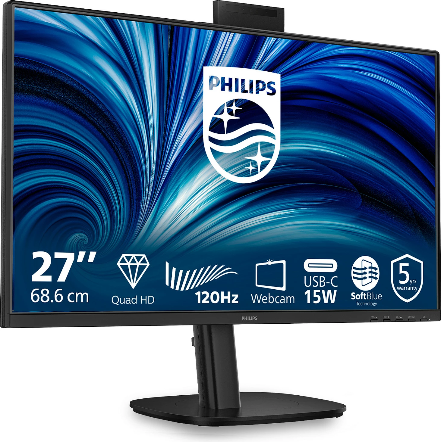 Monitor Philips 27B2N3500JH, 27", QHD 2560x1440, IPS, 120Hz, 2x HDMI, DP, USB-C