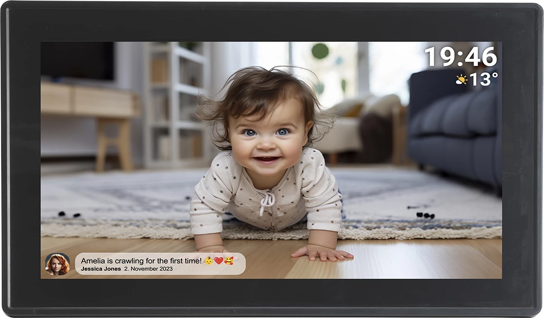 Kornizë digjitale Denver Frameo PFF-1514B, 15.6", 8 GB, Full HD, e zezë