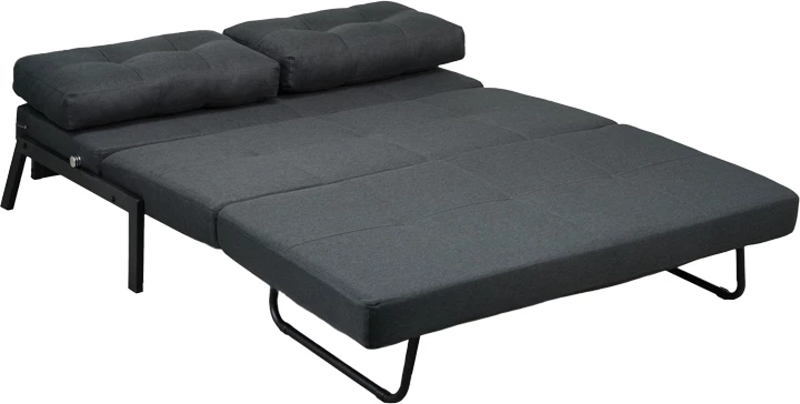 Krevat-sofa dy ulëse, ngjyrë gri e errët, këmbë të zeza, 150x92x77cm