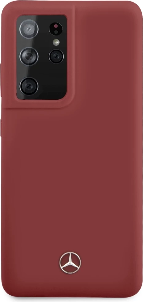 Mbështjellës Mercedes Silicone Line për Samsung Galaxy S21 Ultra, silikon/TPU, i kuq 3
