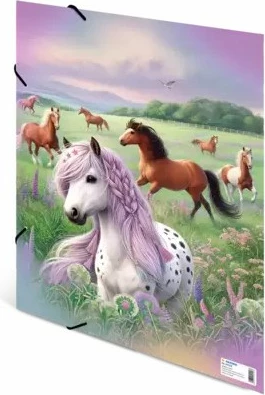 Dosje elastike HERMA Horse World, karton, A3, shumëngjyrëshe