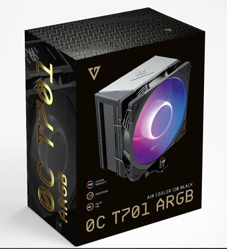 Ftohës CPU Modecom Volcano 0C T701 ARGB 120mm 190W TDP, i zi