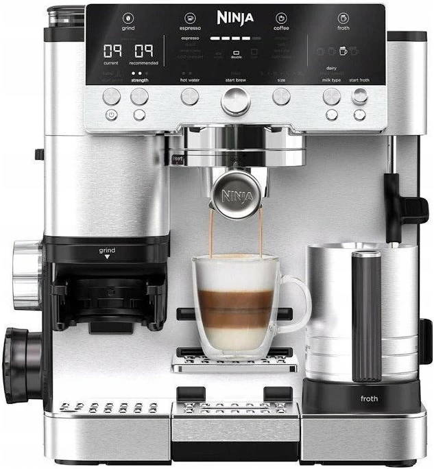 Aparat kafeje Ninja Luxe Cafe ES601EU, presion piston, 2L, argjend