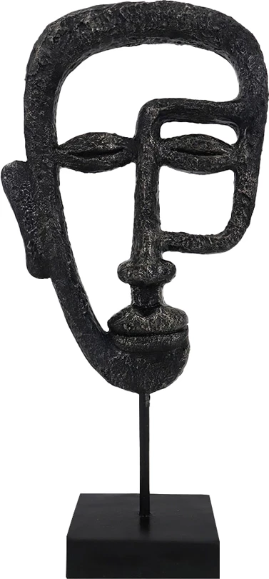 Dekor totem abstrakt, ngjyrë e zezë, 16x7x34cm