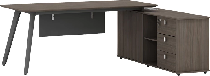 Tavolinë pune profesionale, Denith, ngjyrë qymyr-arre, 200x160x75cm