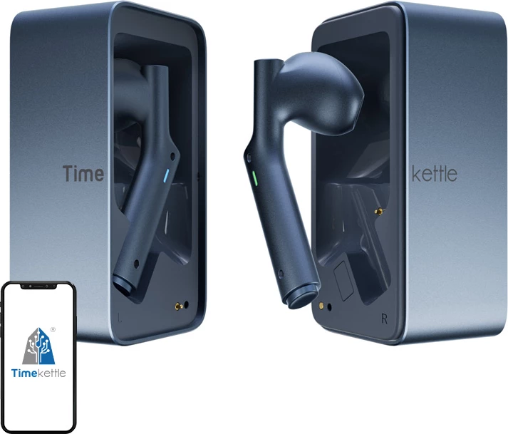 Kufje përkthimi Timekettle W4, përkthim në kohë reale 43 gjuhë/96 aksente, deri 20 orë me kuti karikimi, blu (set)