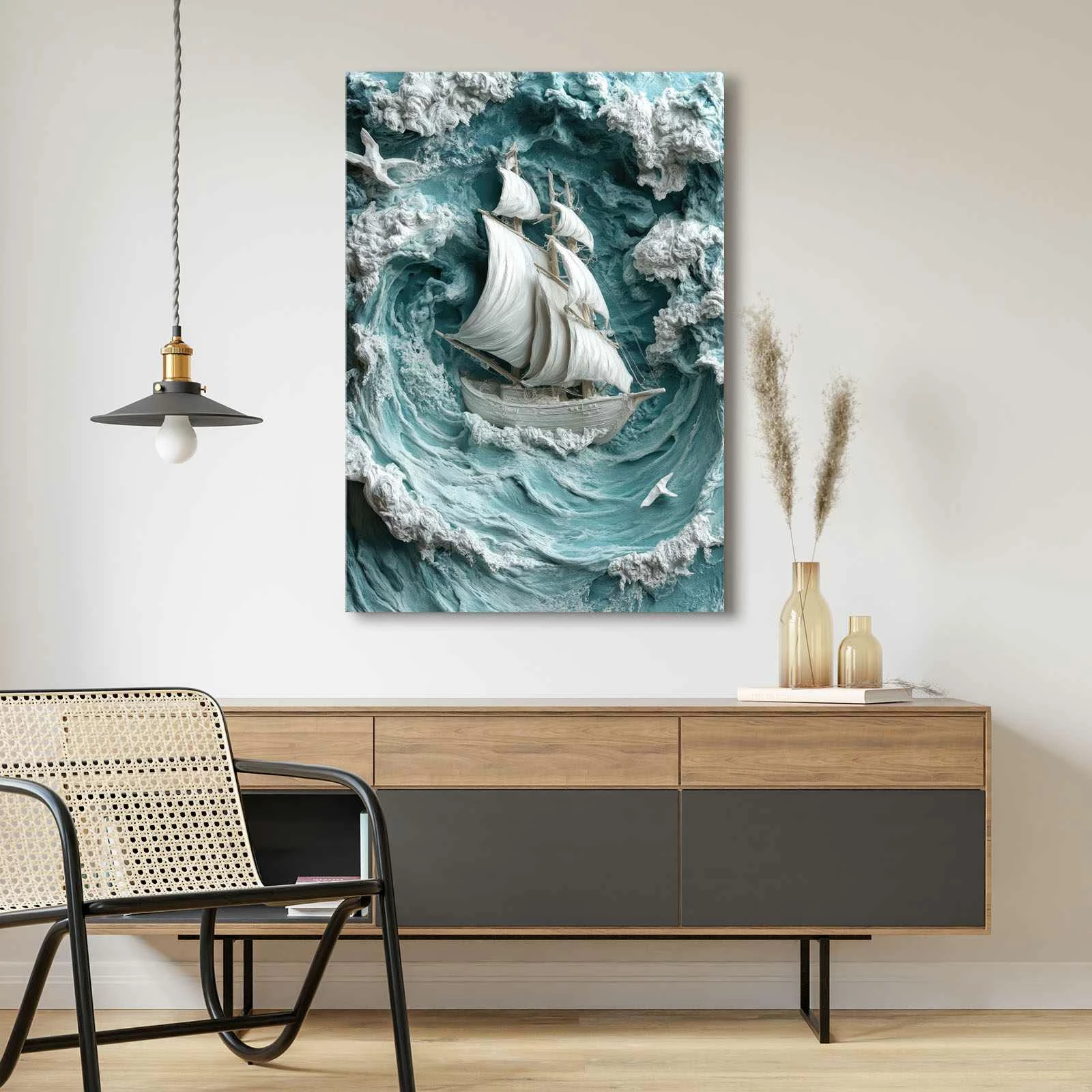 Pikturë dekorative në kanavacë Wallity, shumëngjyrëshe, 70x100cm, 70100Wabisabi-034
