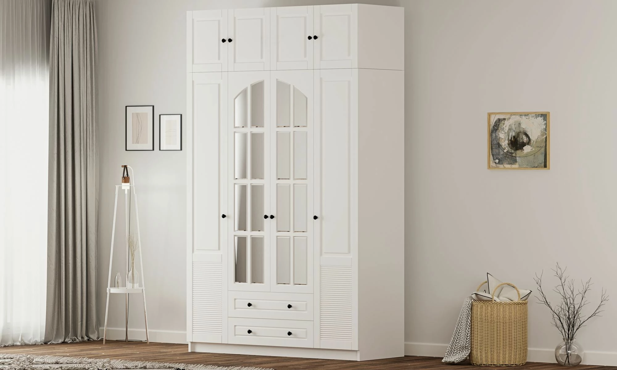 Dollap për rroba, ngjyrë e bardhë mat, Skye Decor, RB-185-18, 140x240x52cm