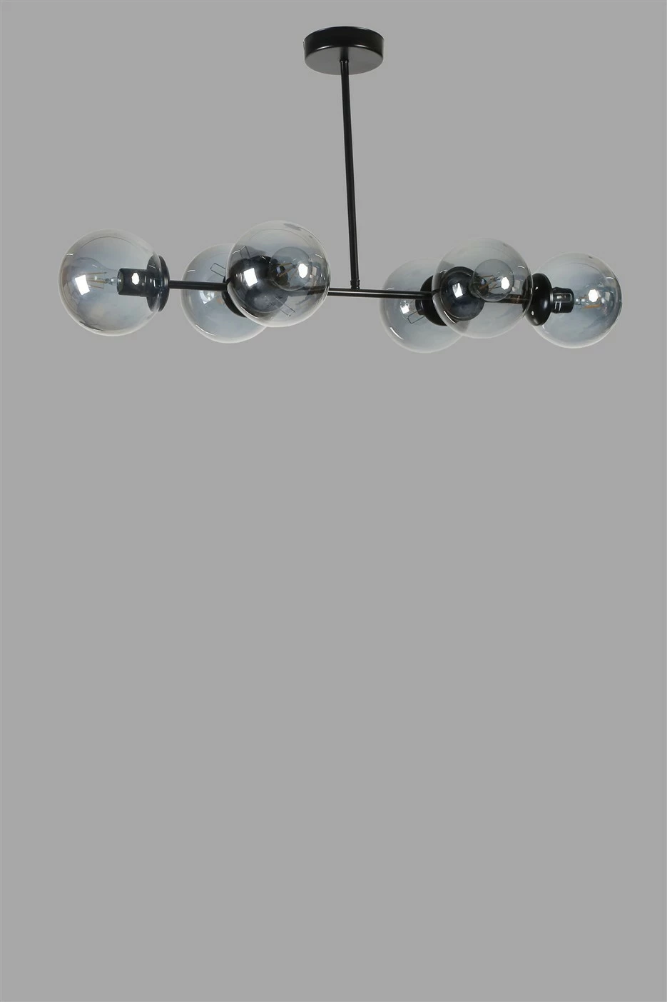 Llambë tavani Opviq, Yeni Favori, 6 llampa, xham fume, e zezë