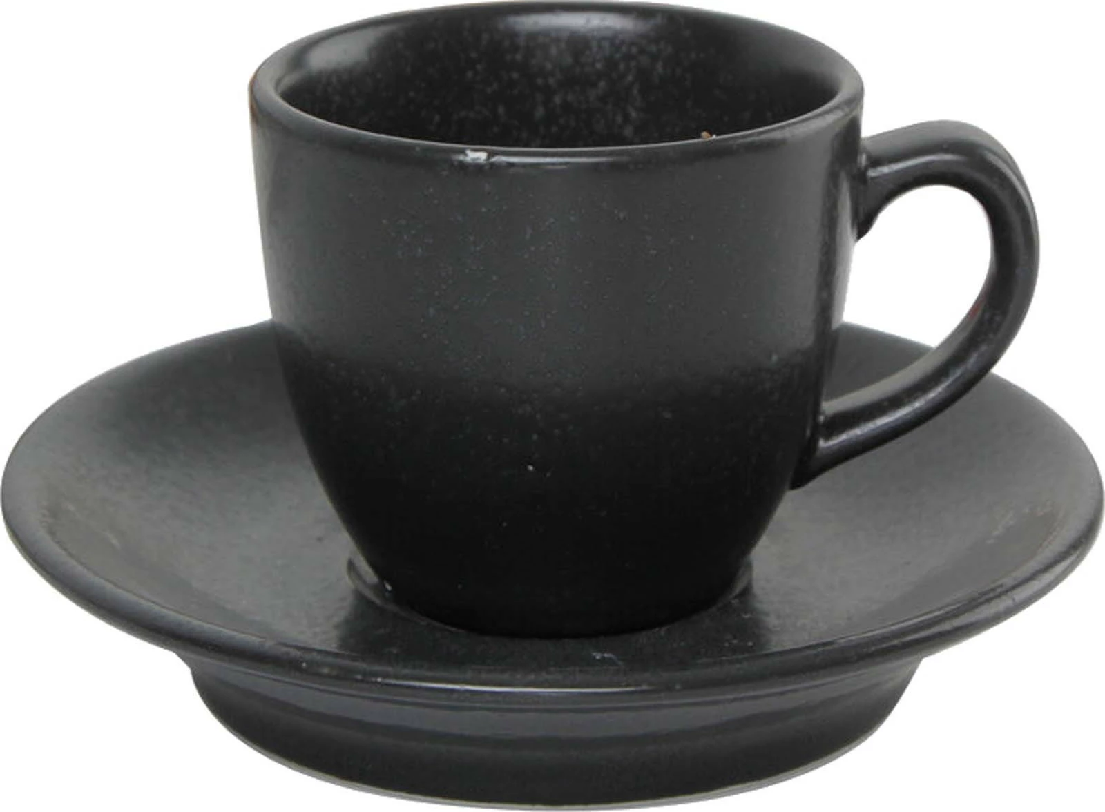 Filxhan espresso Porland Seasons Coal 80 ml, porcelan, i zi, set 6 copë