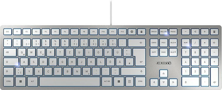 Tastaturë Cherry KC 6000 SLIM, Full-size (100%), Wired, USB, QWERTZ, Silver