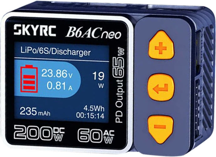 Karikues SkyRC B6AC Neo, universal, 200W DC, 60W AC, USB-C PD 65W, i zi