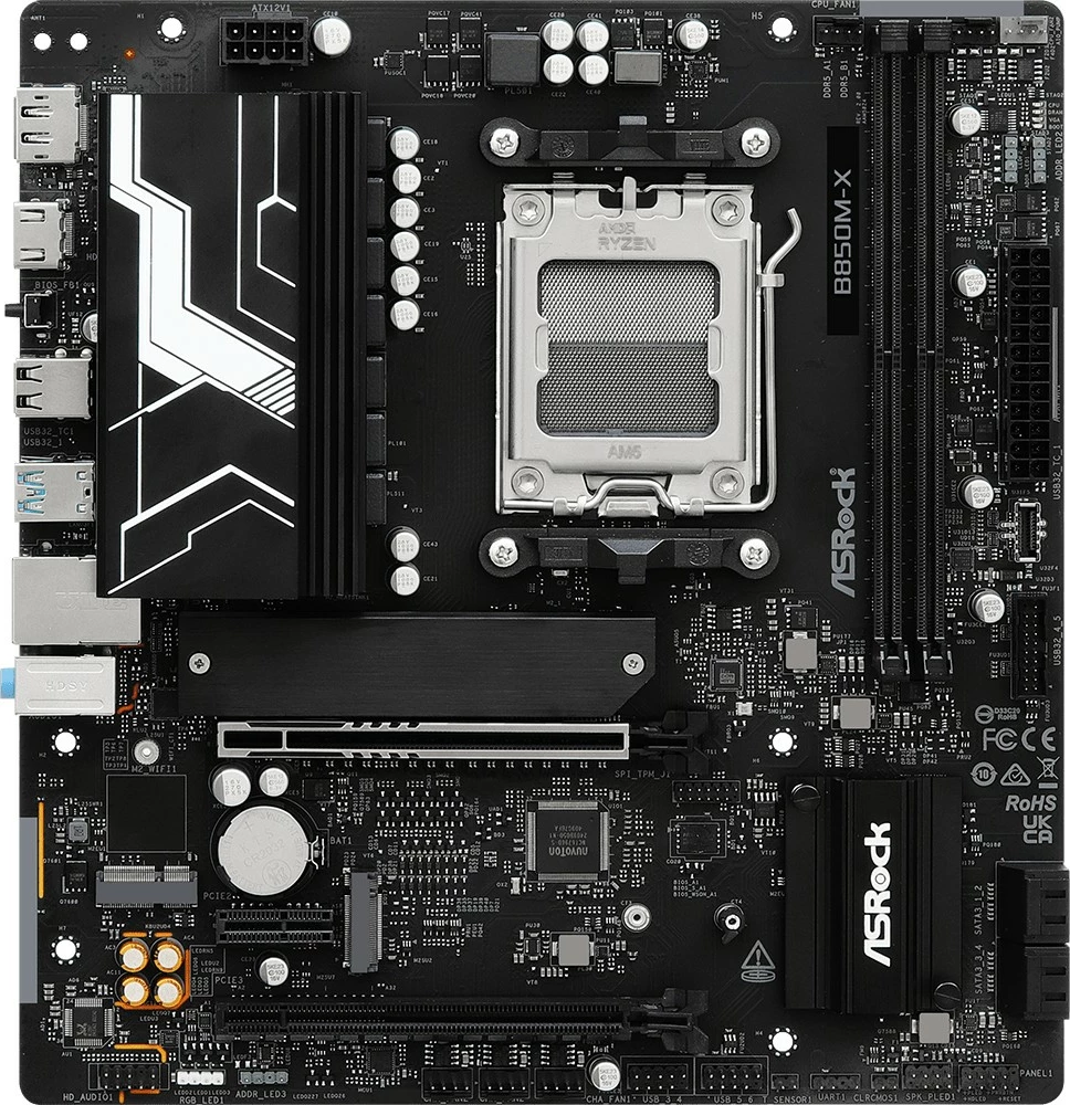 Pllakë amë ASRock B850M-X R2.0, micro ATX, Socket AM5, DDR5, e zezë