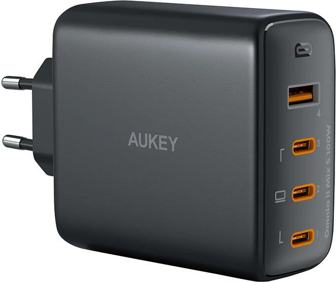 Karikues muri Aukey PA-B7S, 100W, 1x USB-A, 3x USB-C, zi