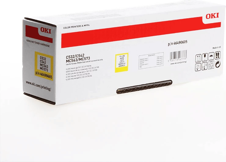 Toner, OKI 46490605 XL deri 6000 faqe, e verdhë