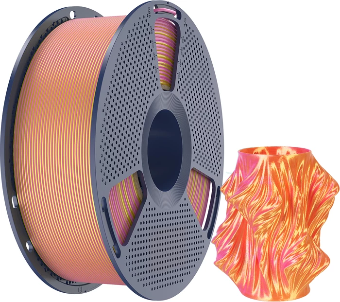 Filament 3D printimi Sunlu PLA+ Silk DC P Go, Dual Color Silk, rozë dhe ari