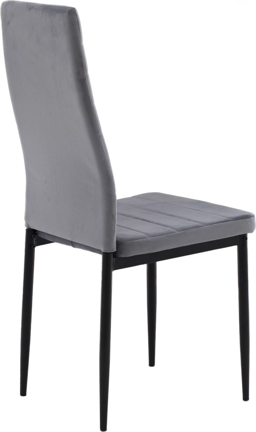 Karrige metalike FH0037.31, kadife gri, me kornizë metalike, set prej 4 copash