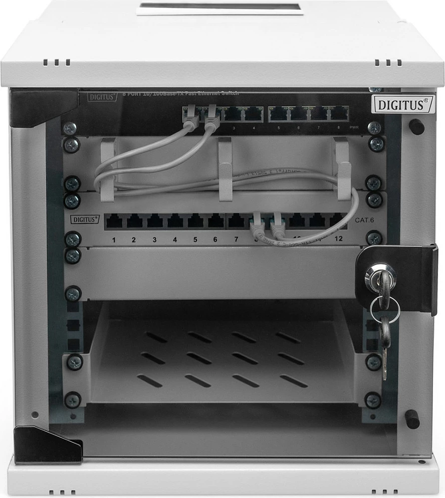 Kasë muri Digitus SOHO PRO 6U 10" gri