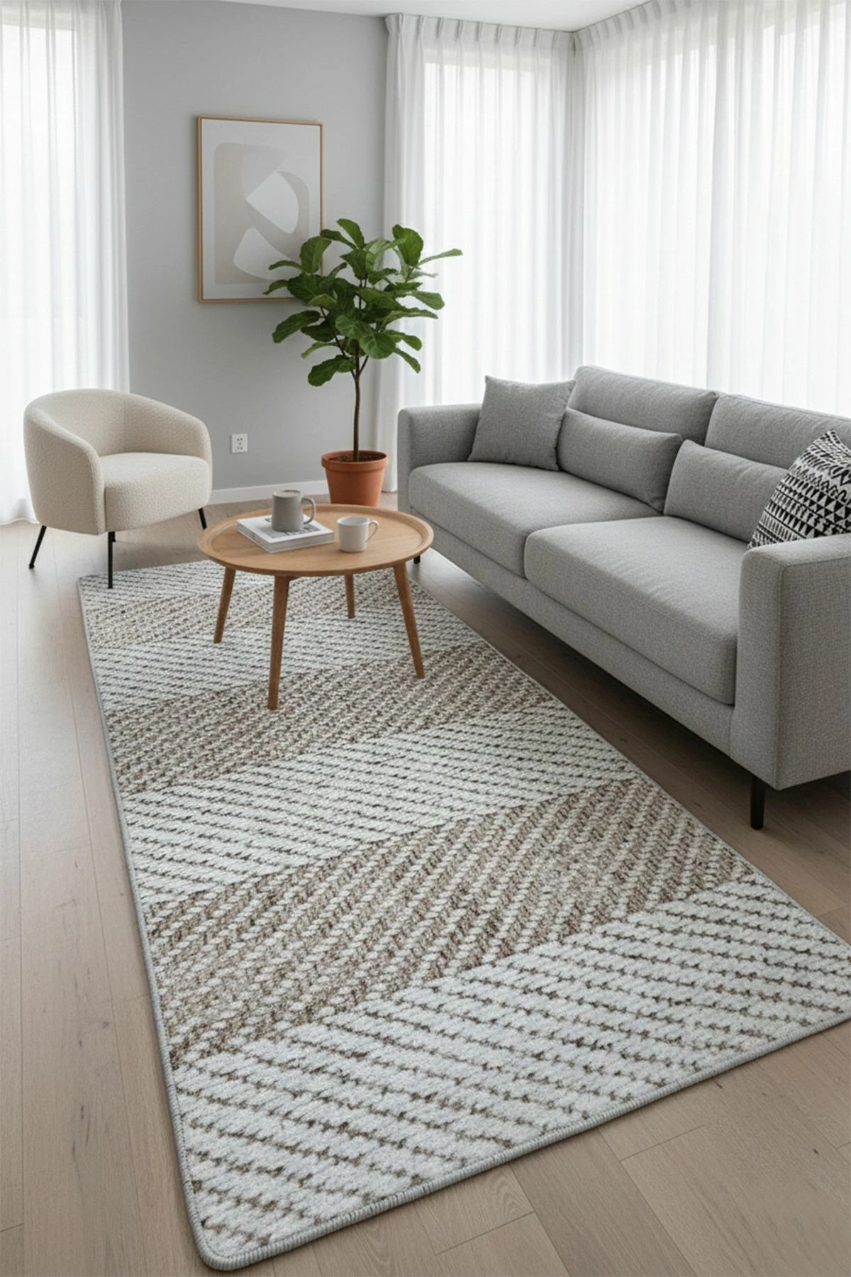 Qilim korridori, shumëngjyrësh, 80x150cm, Conceptum Hypnose, Tresse Corde Djt