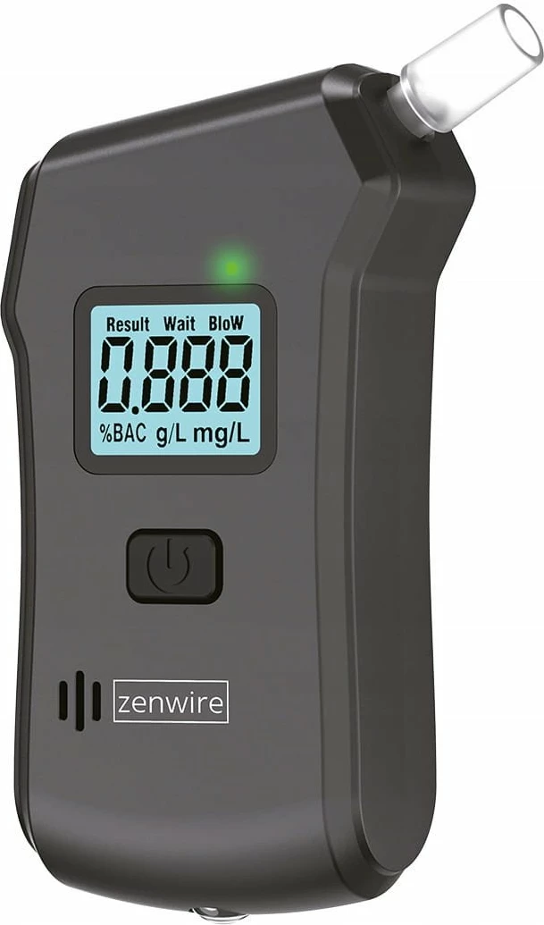 Alkotest digjital Zenwire MR806, 0.0–2.0‰, saktësi 0.01‰, me llambë dore, i zi, set 5 grykë