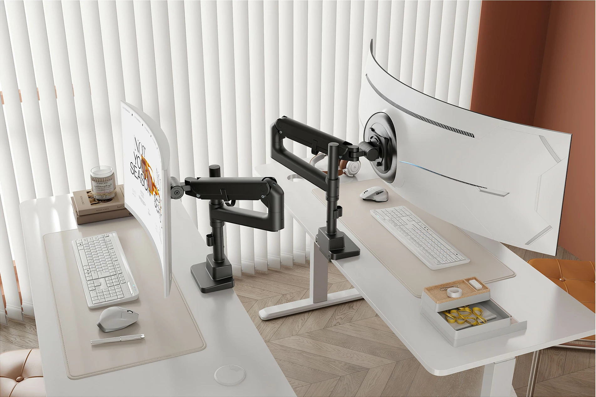 Mbajtëse monitori Digitus Single Monitor Mount, deri 57", 27 kg, VESA 75x75/100x100, clamp, e zezë