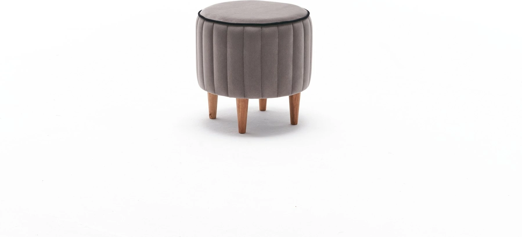 Puf Lindy, kadife gri, Atelier del Sofa