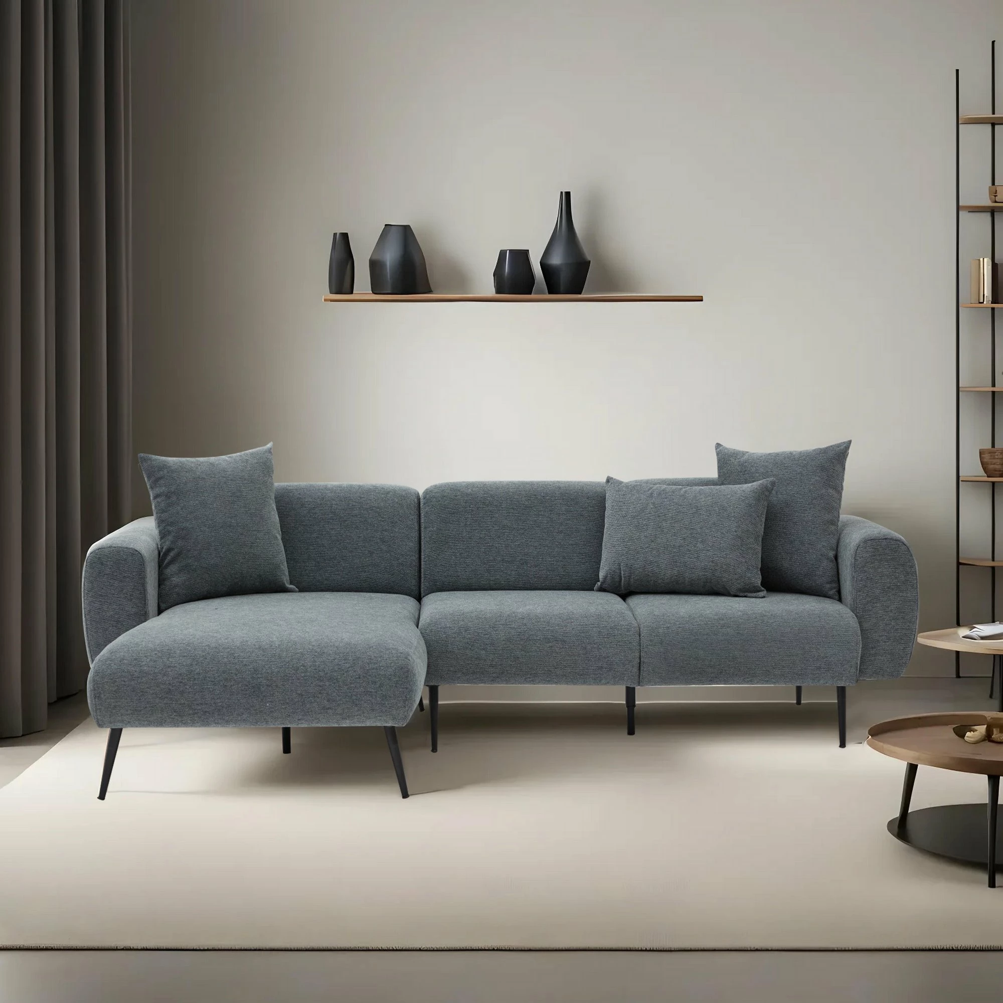 Këndore Atelier del Sofa, anë e majtë, ngjyrë antracit