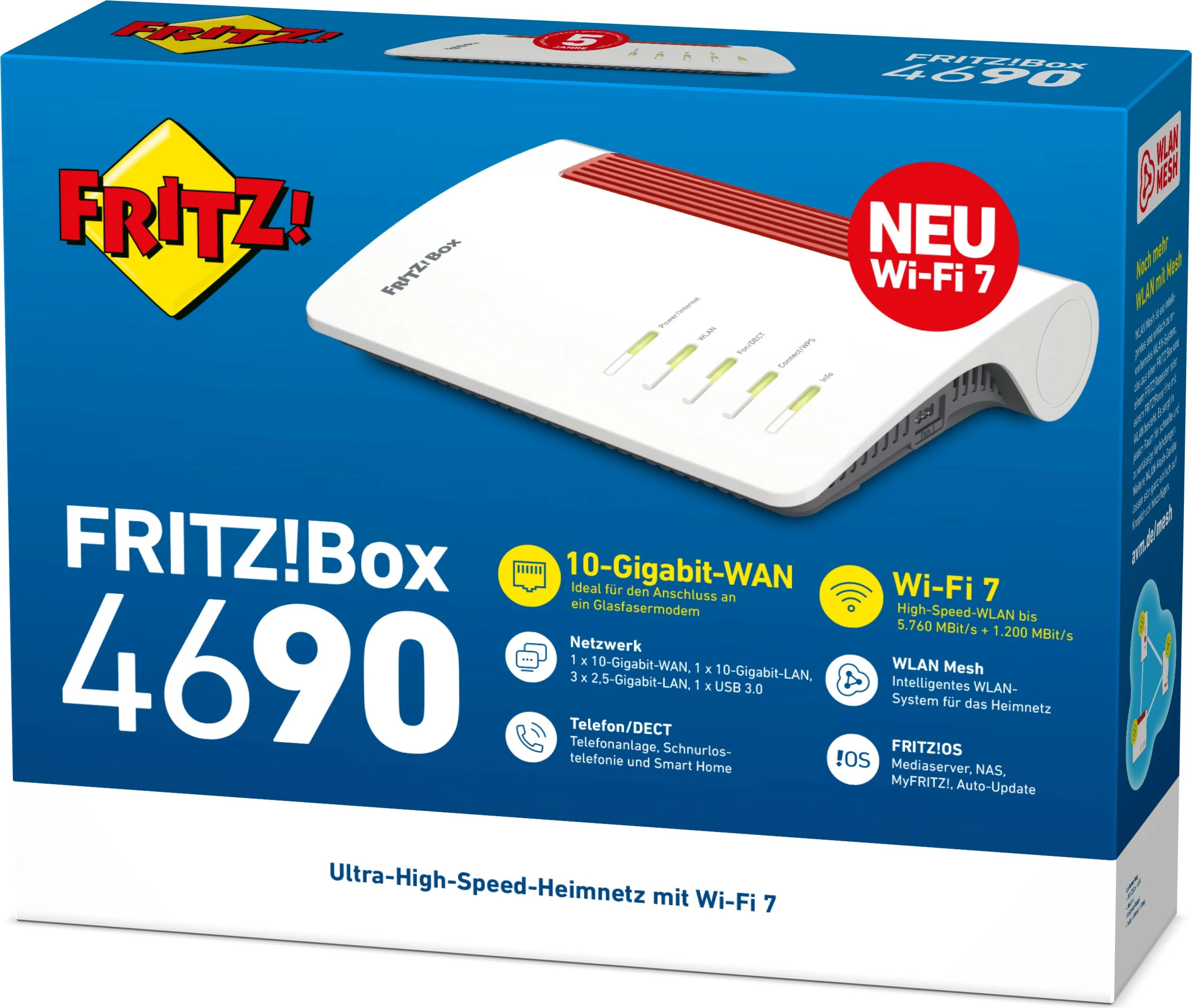 Router AVM FRITZ!Box 4690, Wi-Fi 7, i bardhë