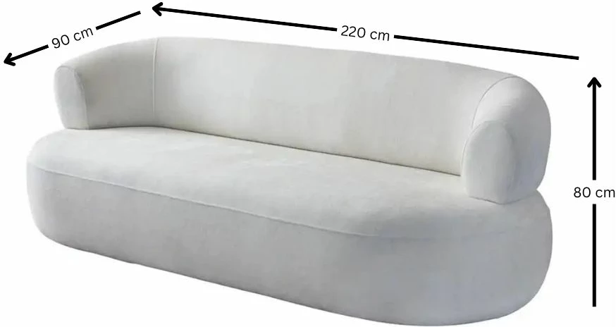 Divan treshe Atelier del Sofa, Roma, ngjyrë e bardhë