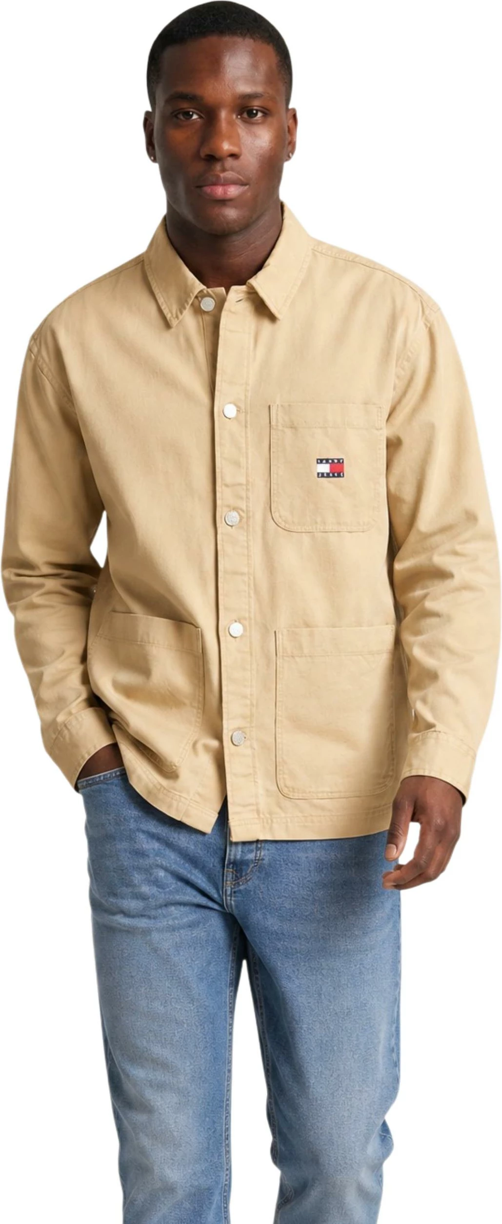 Këmishë për meshkuj Tommy Hilfiger Jeans DM0DM20236, bezhë e çelët