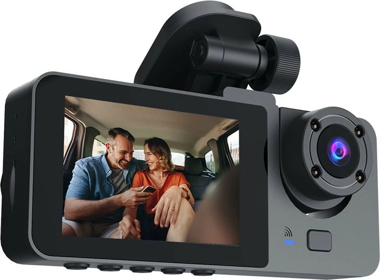 Kamerë makine Tracer HALO 360D me 2 kamera, Full HD 1080p, ekran 3.0'' IPS, kënd 120°, microSD, USB-C, e zezë