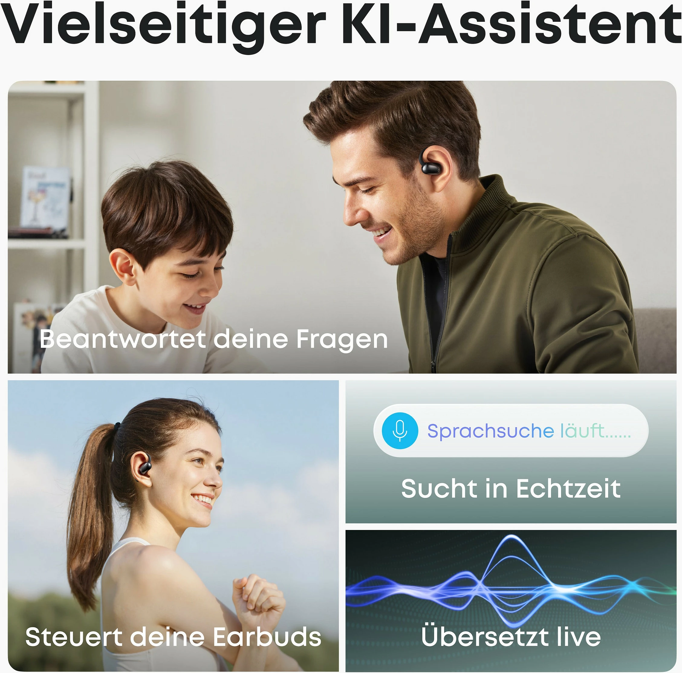 Kufje Anker Soundcore AeroFit 2 AI, Bluetooth 5.4, 42 orë, IP55, të zeza