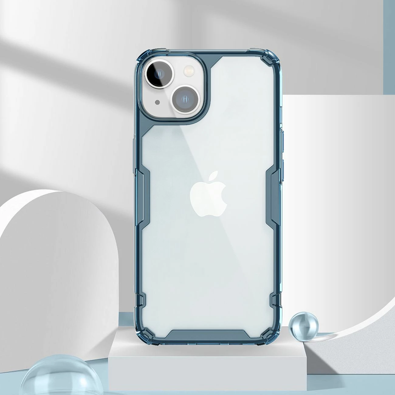Mbështjellës Nillkin Nature Pro për iPhone 14, transparent/blu