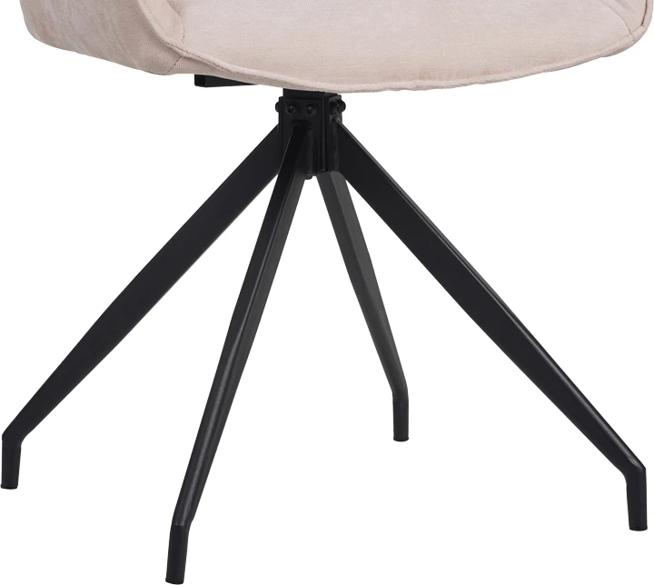 Kadeira rrotulluese, pëlhurë bezhë, këmbë metalike të zeza, 57.5x51x89