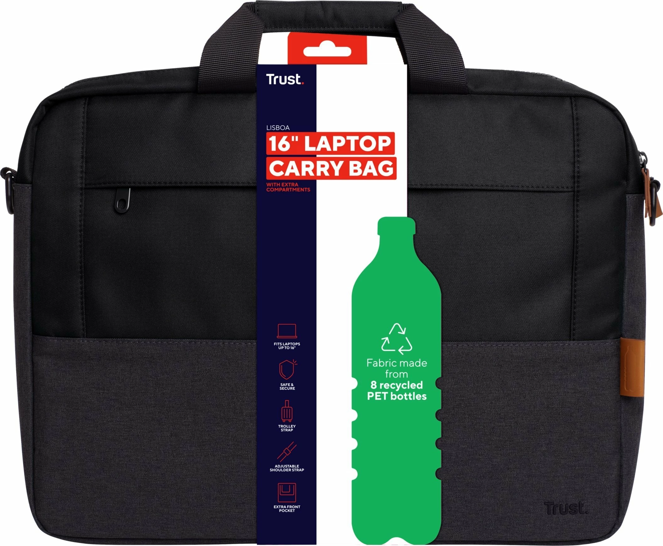 Çantë laptopi Trust Lisboa 16", e zezë