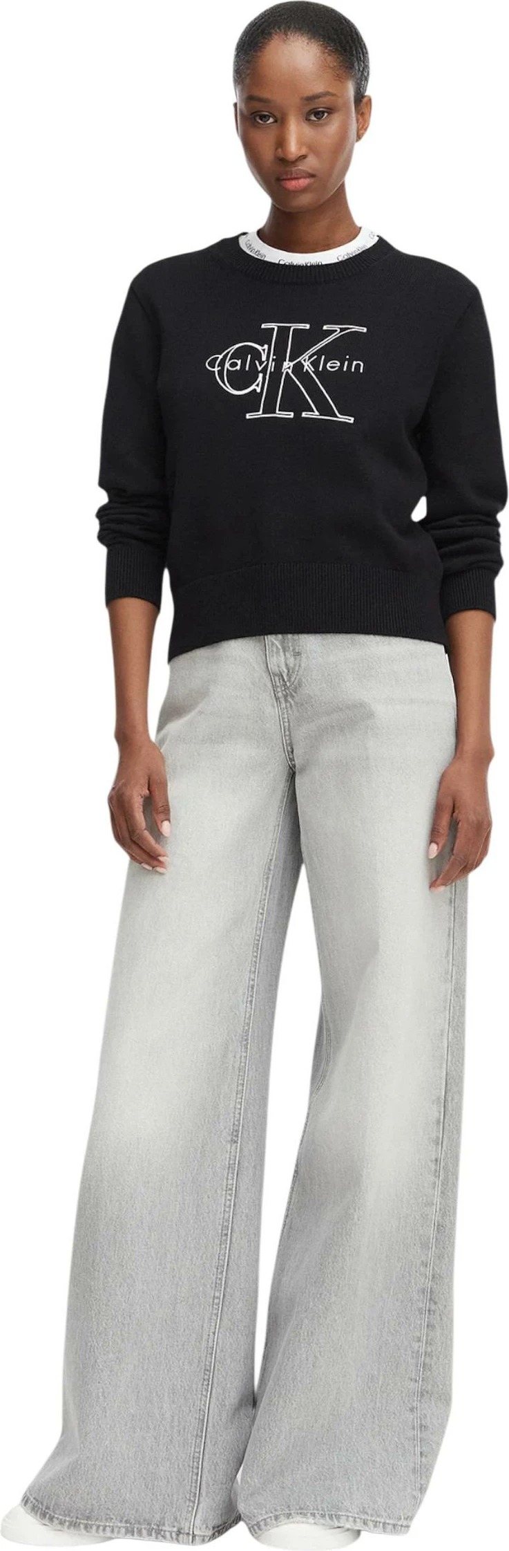 Xhemper për femra Calvin Klein Jeans LV047G322G, i zi [Madhësia: L]