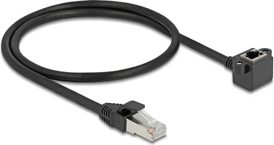 Kabllo rrjeti DeLOCK 81041, Cat6 FTP, 0.5 m, RJ45 mashkull në RJ45 femër këndore, e zezë