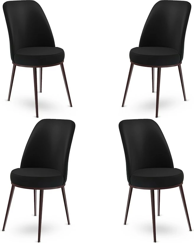 Set karrigesh (4 copë) Hanah Home, Dexa, e zezë, kafe