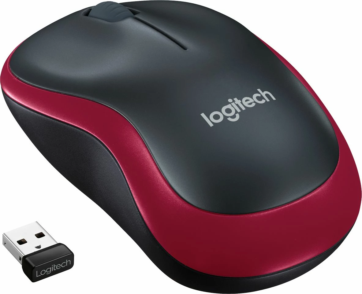 Maus Logitech M185 (910-002240) Wireless USB 1000 DPI, zi/kuqe