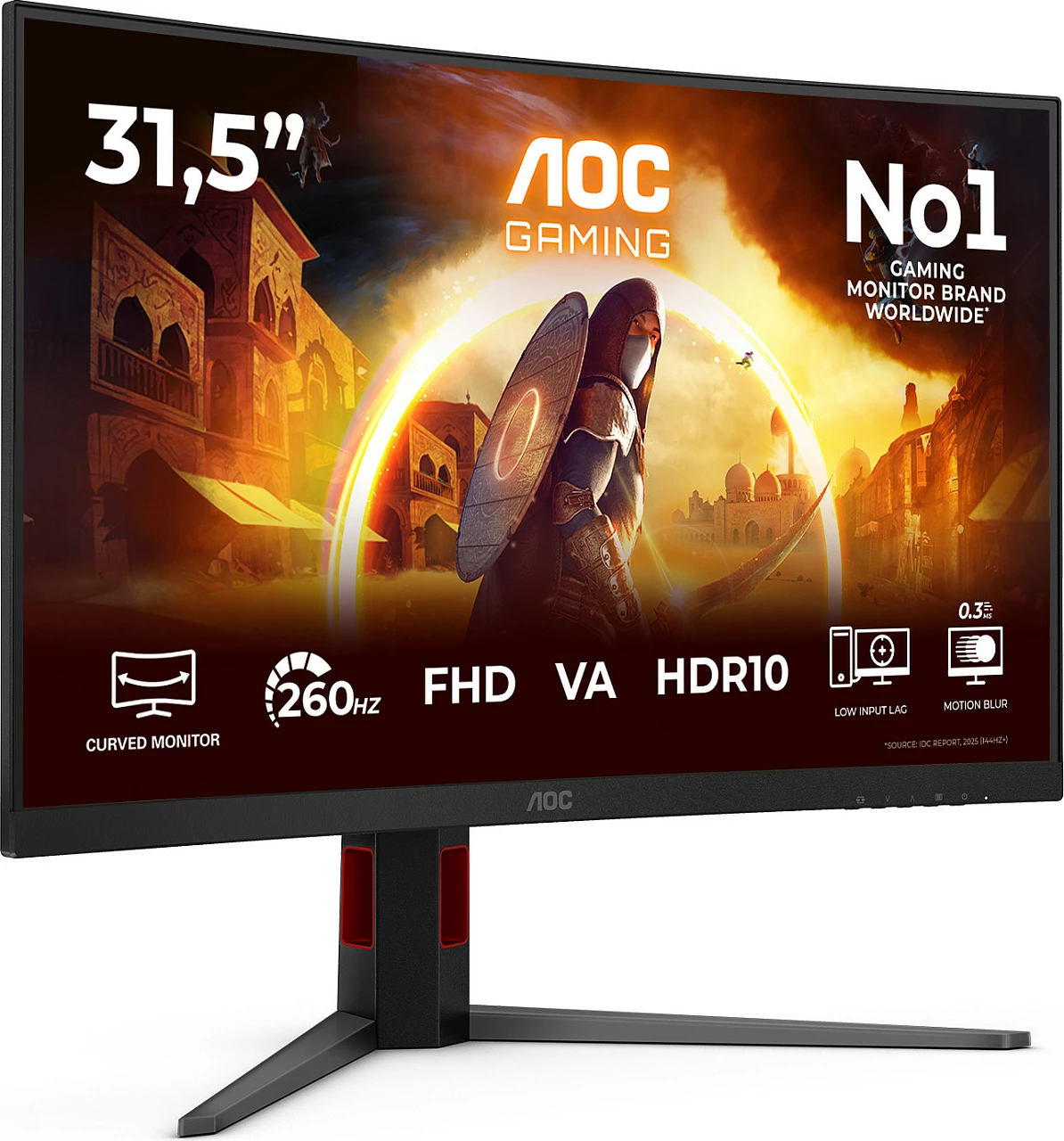 Monitor gaming AOC C32G4Z 32", Full HD, 260Hz, VA, i lakuar, HDR10