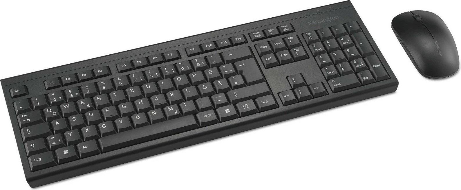 Set wireless Kensington KM150 EQ, RF Wireless, Membranë, QWERTZ, Maus i përfshirë, E zezë