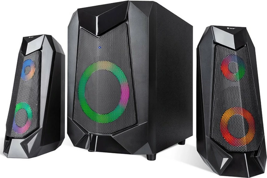 Set altoparlantësh Tracer Hi-Cube RGB 2.1 me Bluetooth, i zi