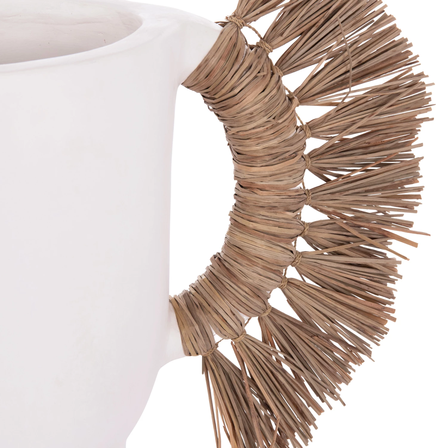 Vazo dekorative tavoline ALICA, terrakotë e bardhë, me bar, FH4668.02L, 64x22x38cm